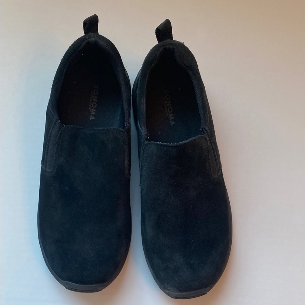 Sonoma Black Loafers with Elastic Gore and Suede Finish